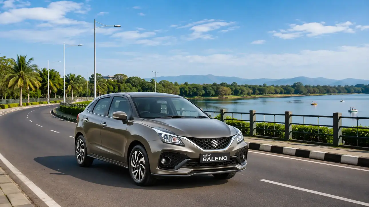 Car rental services in Chandigarh with a Baleno car