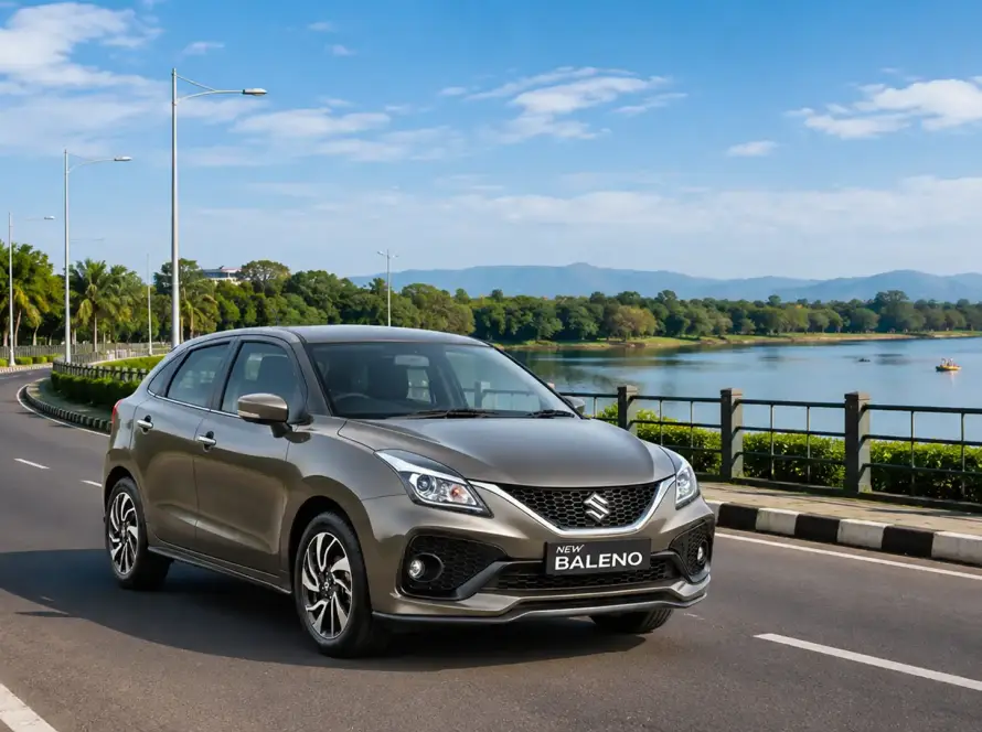 Car rental services in Chandigarh with a Baleno car