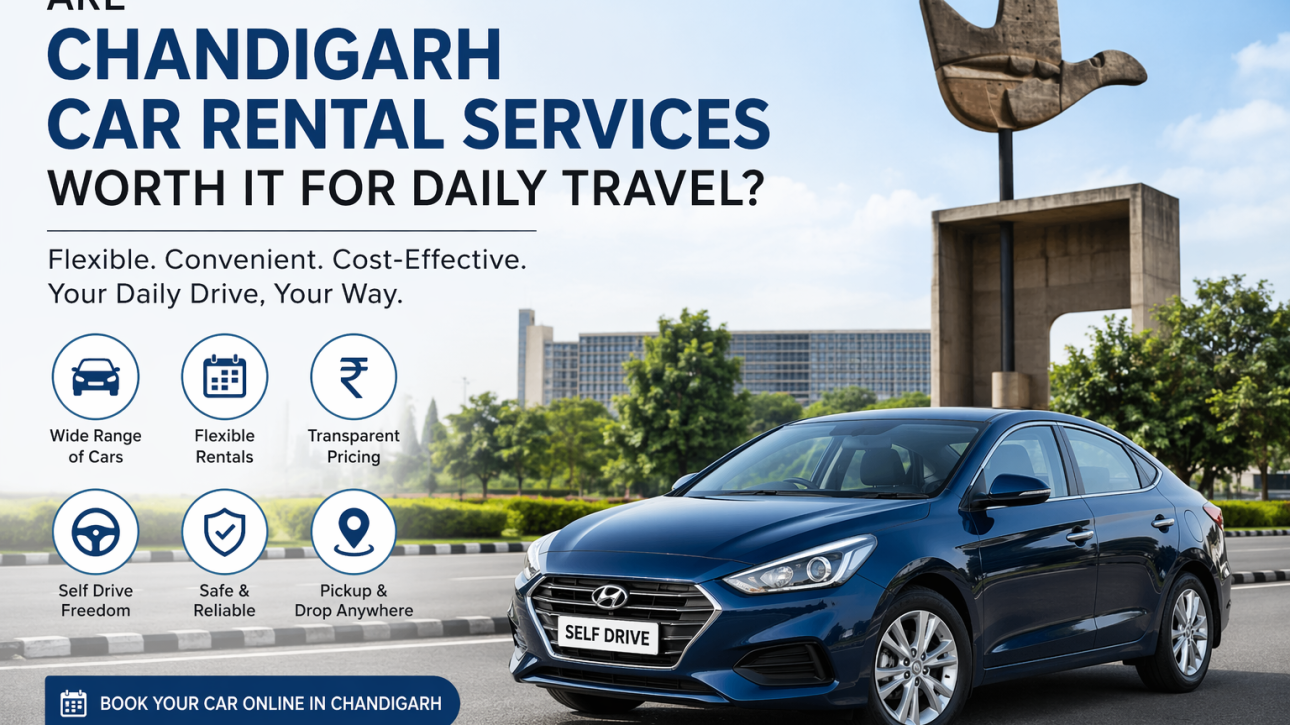 Self drive car rental in Chandigarh with flexible and affordable daily commute options near Open Hand Monument
